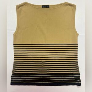 Finity Striped Camel Striped Tank Size XL Old Money Preppy Office Classic